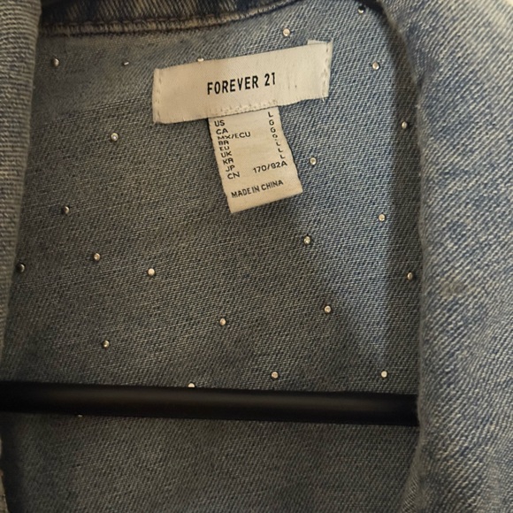 Forever 21 Blue Studded Jean Jacket - Picture 3 of 4